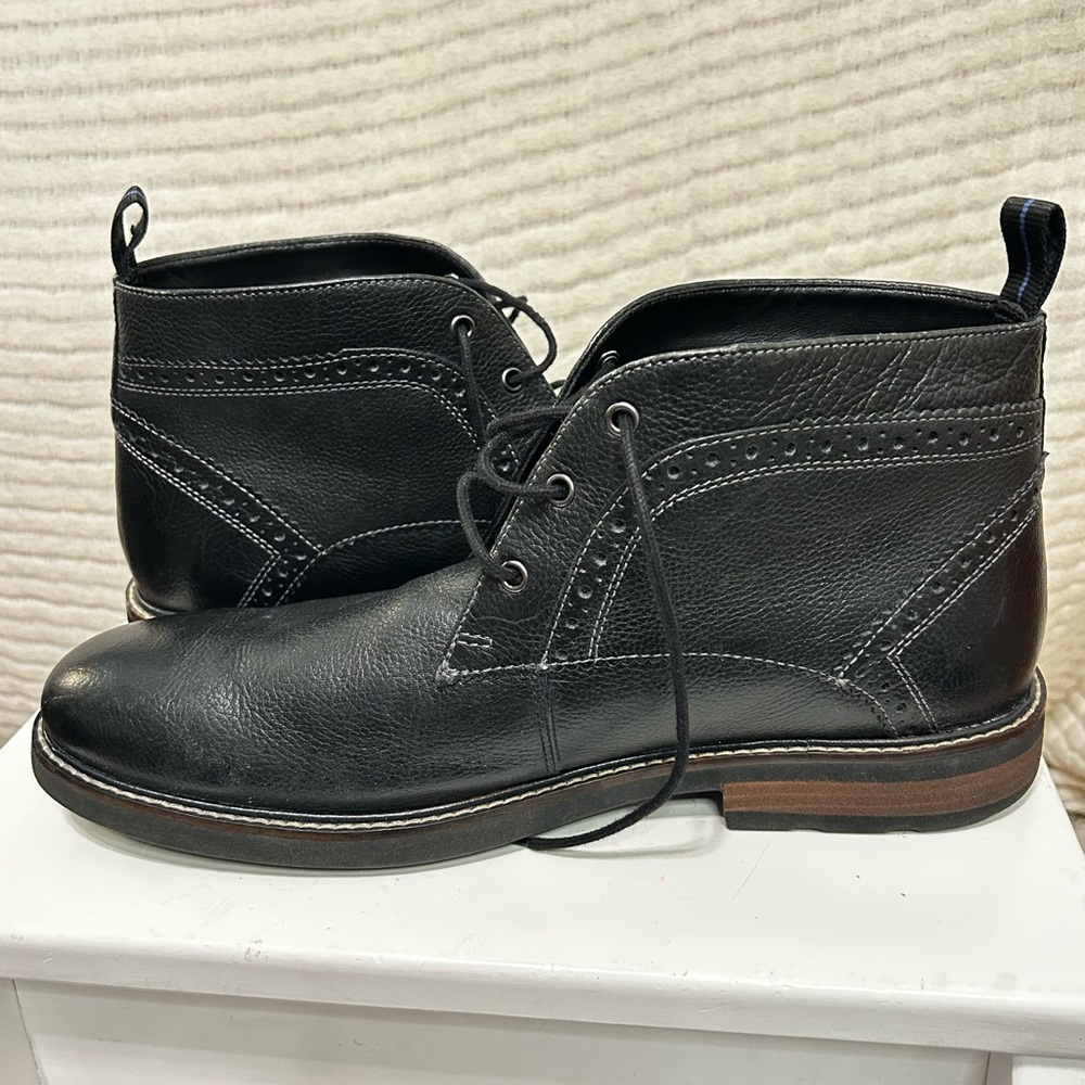 Nunn Bush Chukkas Black Leather Men's Ankle Boots Lace Up Size 11